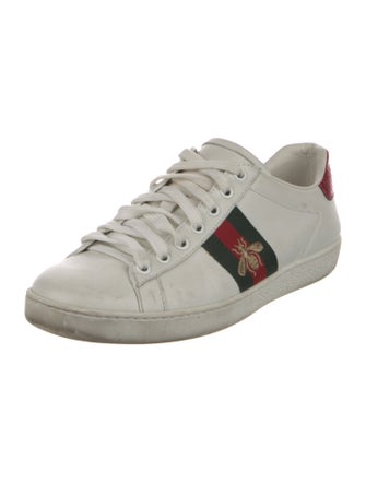 Gucci Web Accent Leather Sneakers
