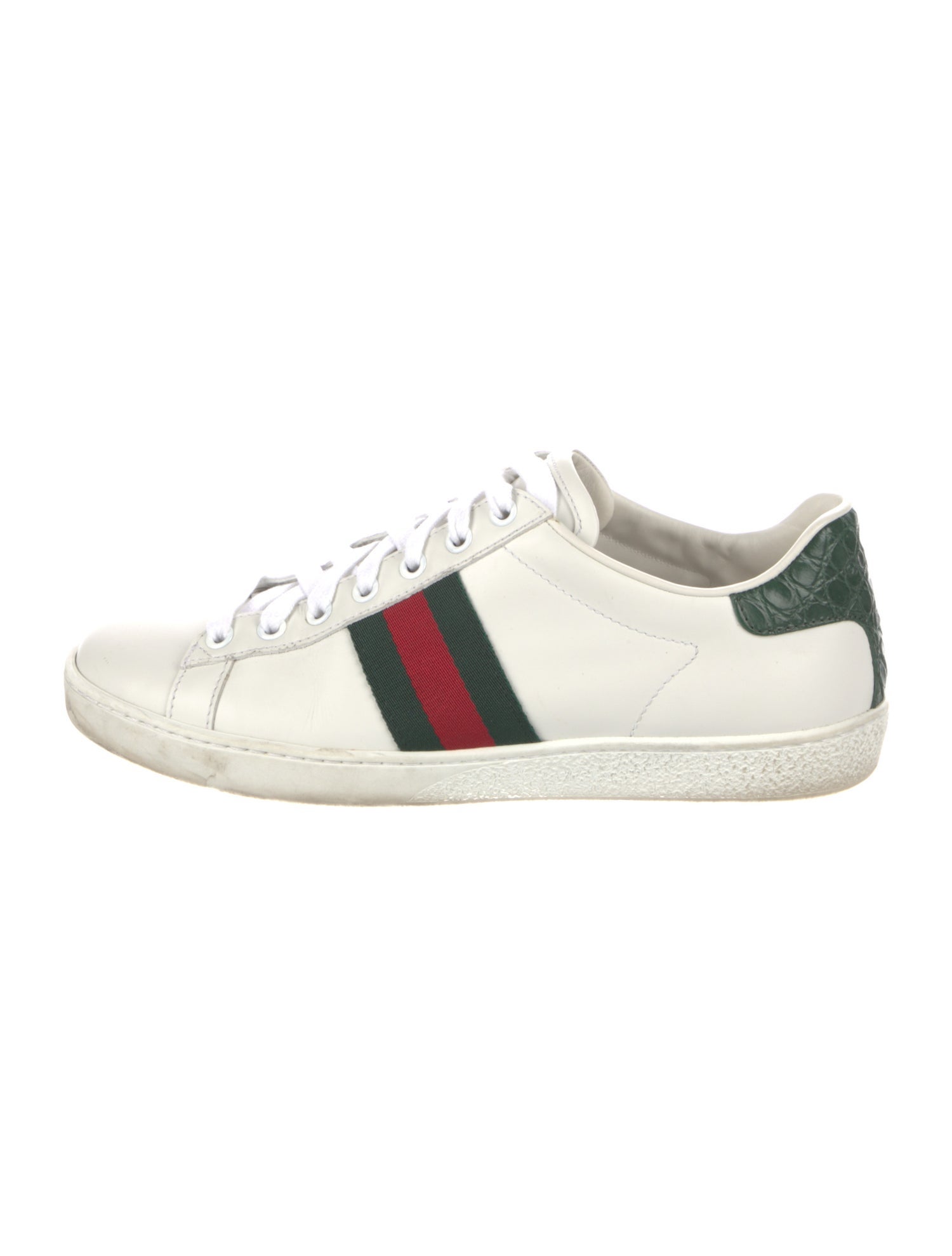 Gucci Web Accent Leather Sneakers
