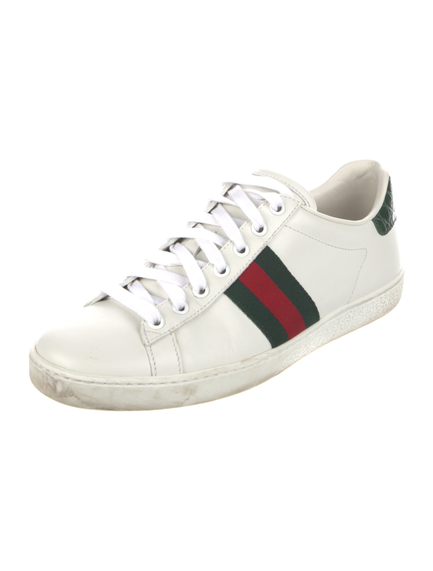 Gucci Web Accent Leather Sneakers
