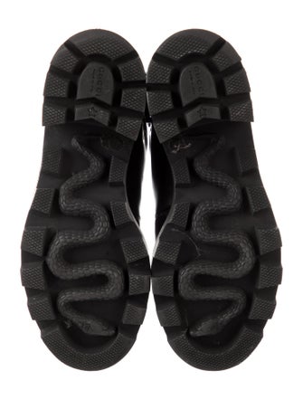 Gucci Sylvie Web Accent Leather Combat Boots