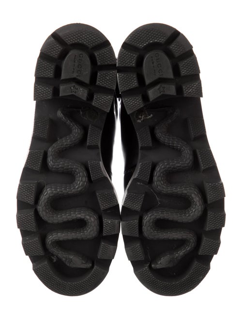 Gucci Sylvie Web Accent Leather Combat Boots