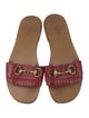 Gucci Leather Fringe Trim Accent Slides