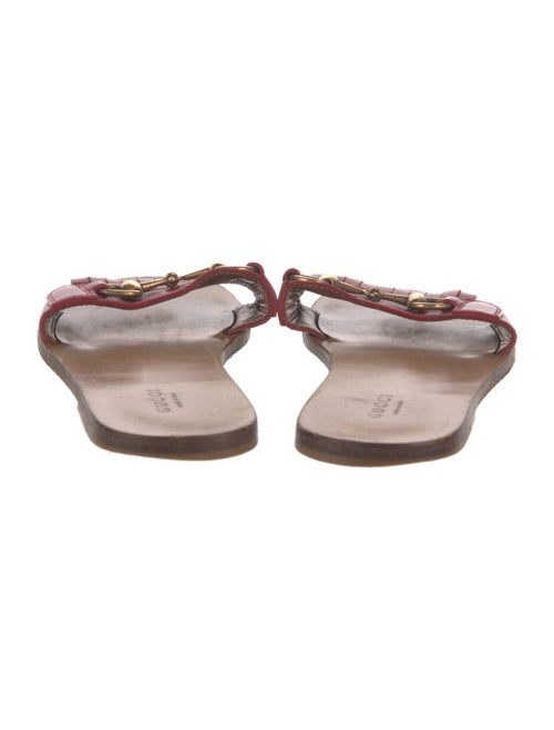 Gucci Leather Fringe Trim Accent Slides