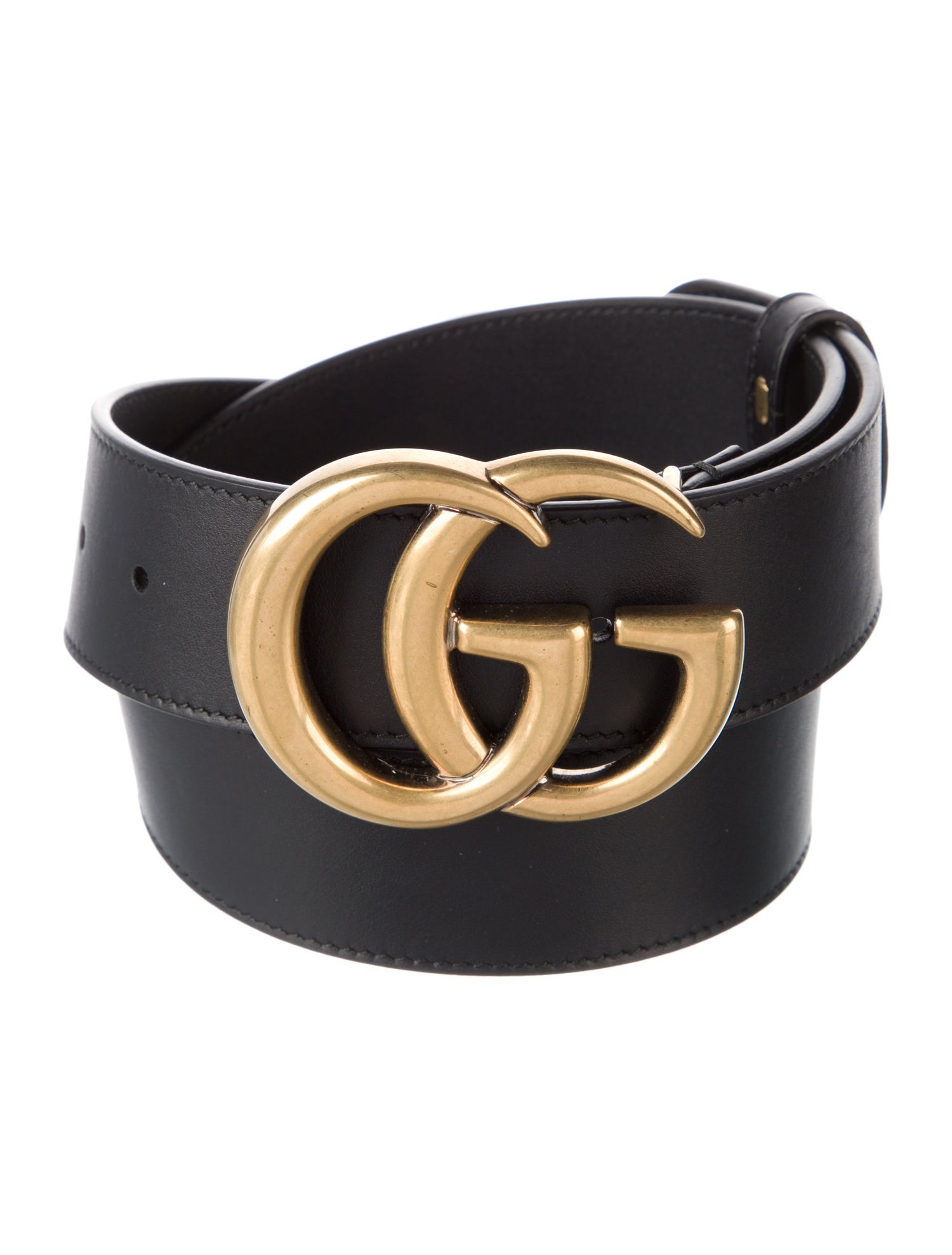 Gucci Double G Logo Leather Belt