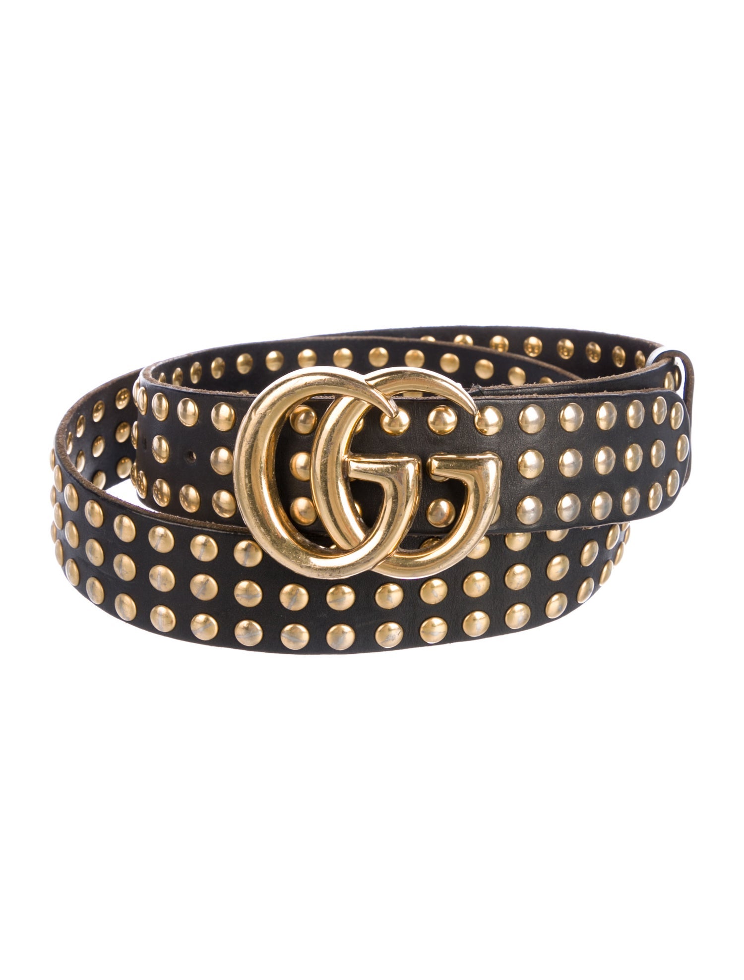Gucci Double G Logo Leather Waist Belt