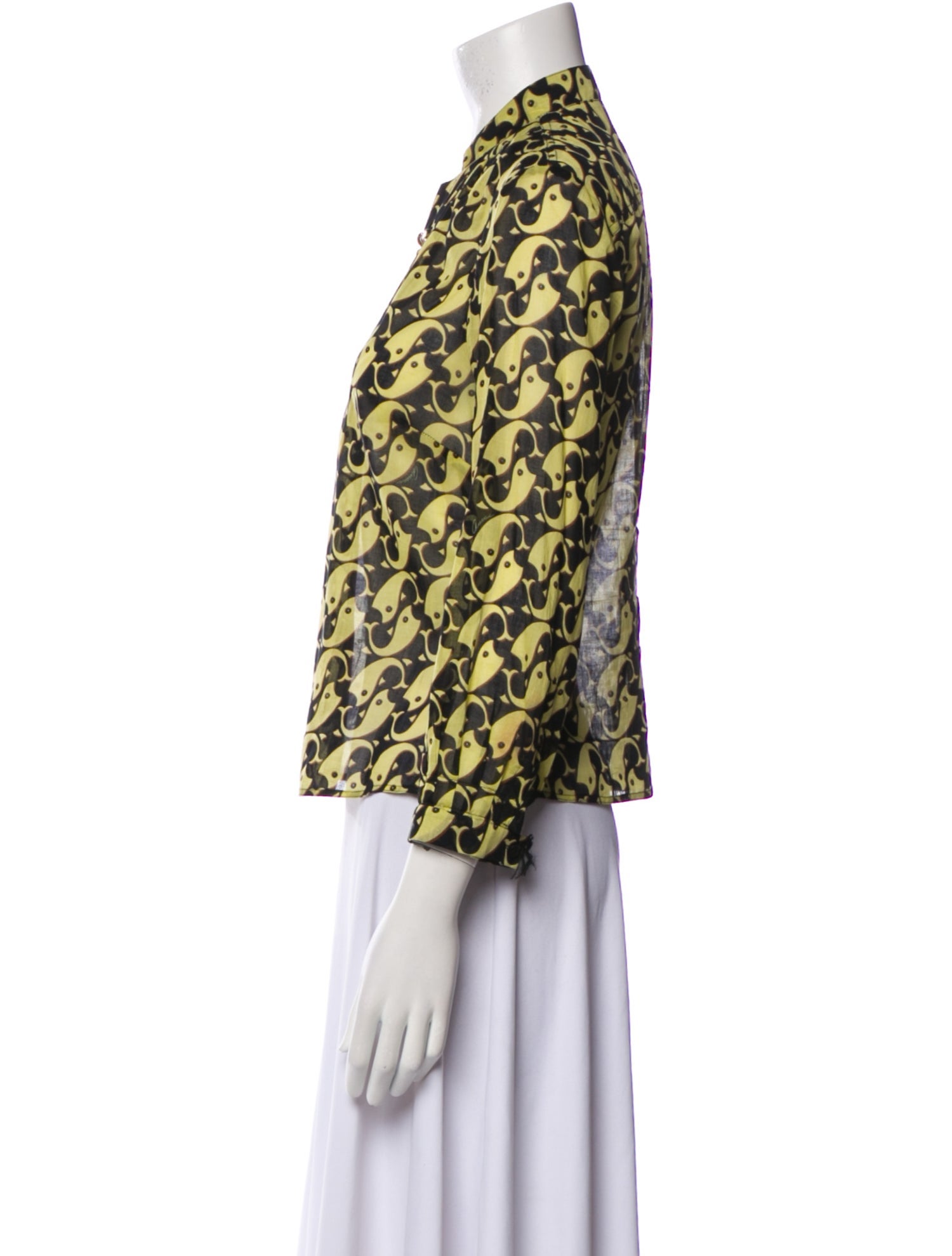 Gucci Printed V-Neck Blouse