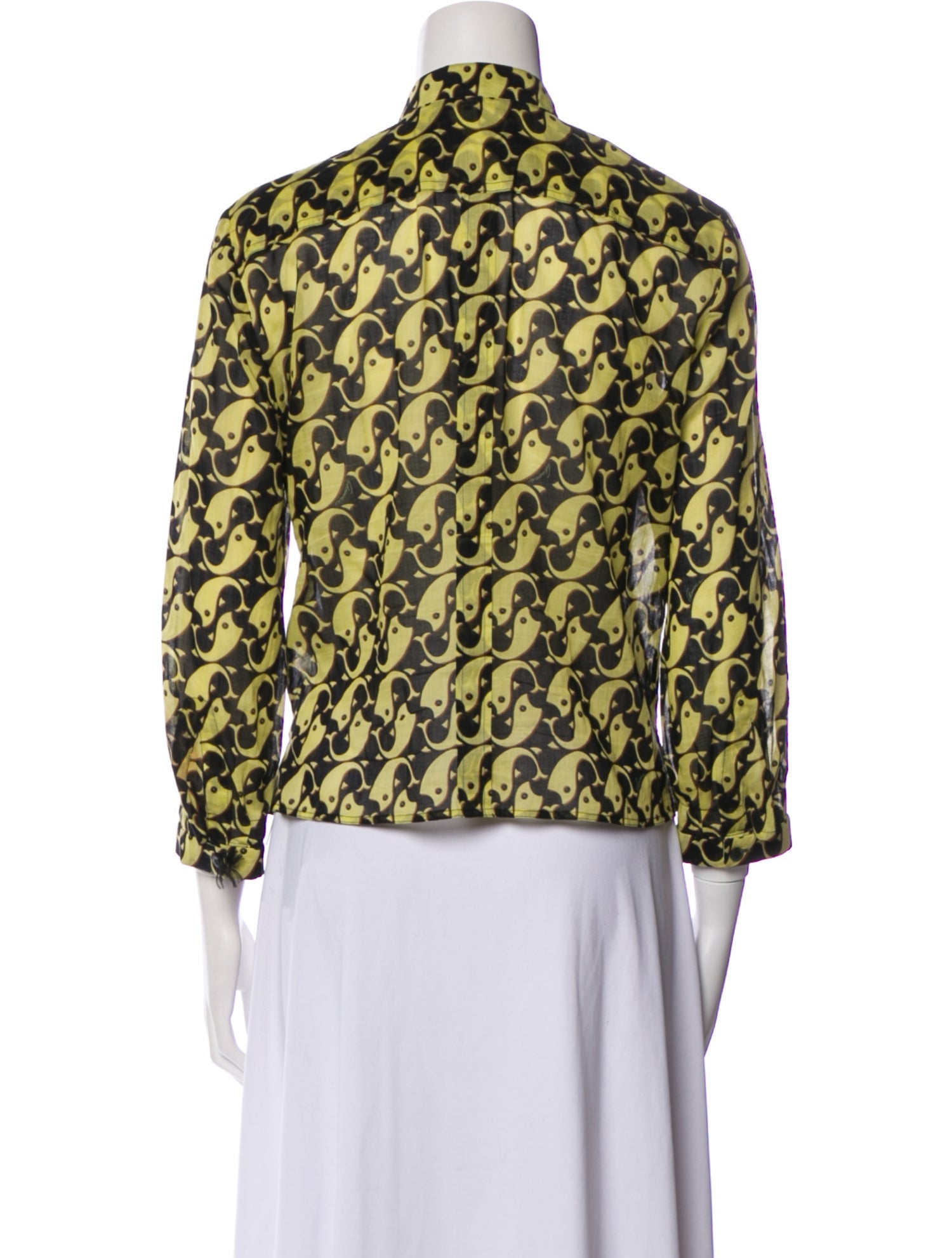 Gucci Printed V-Neck Blouse