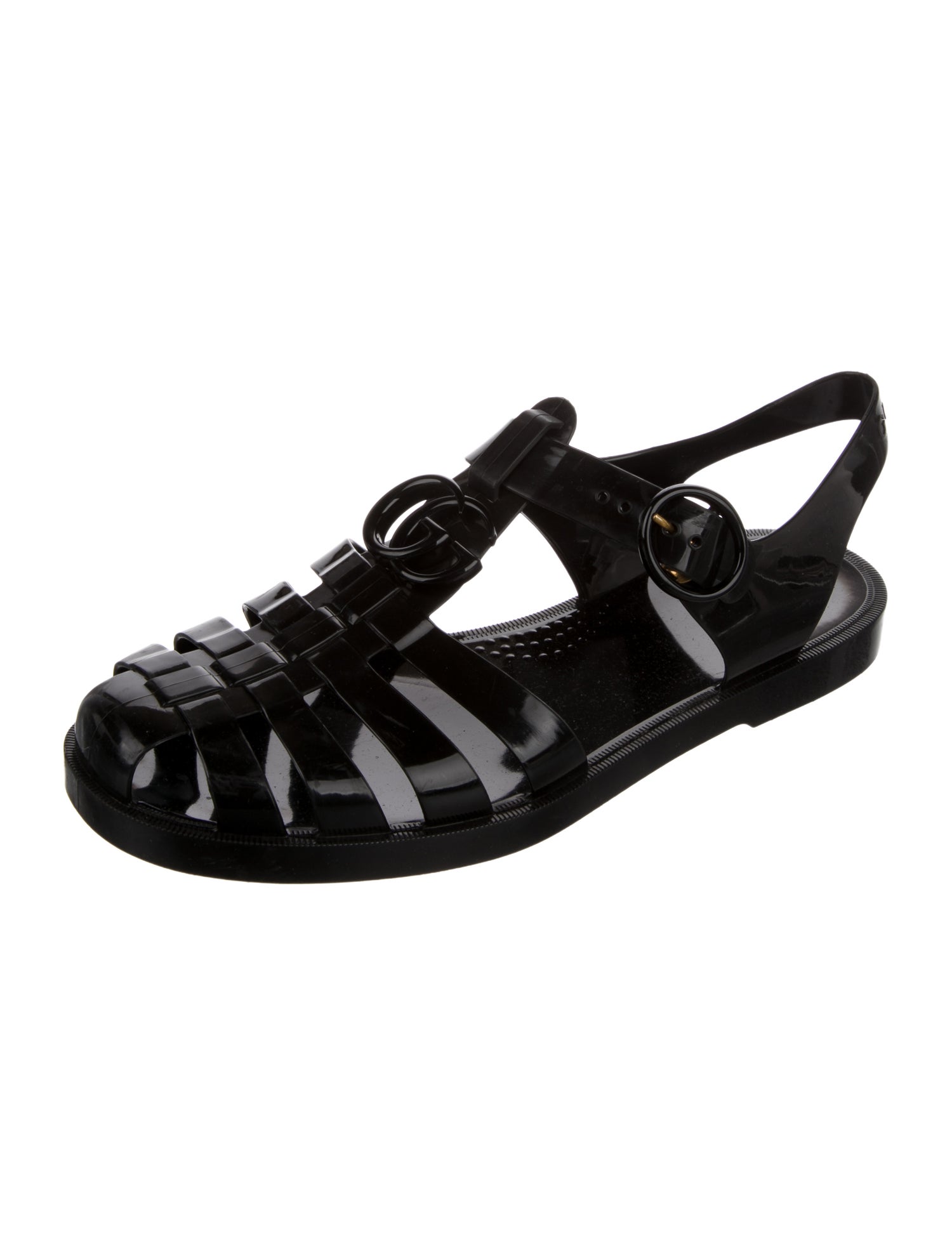 Gucci Double G Logo Rubber Slingback Flats