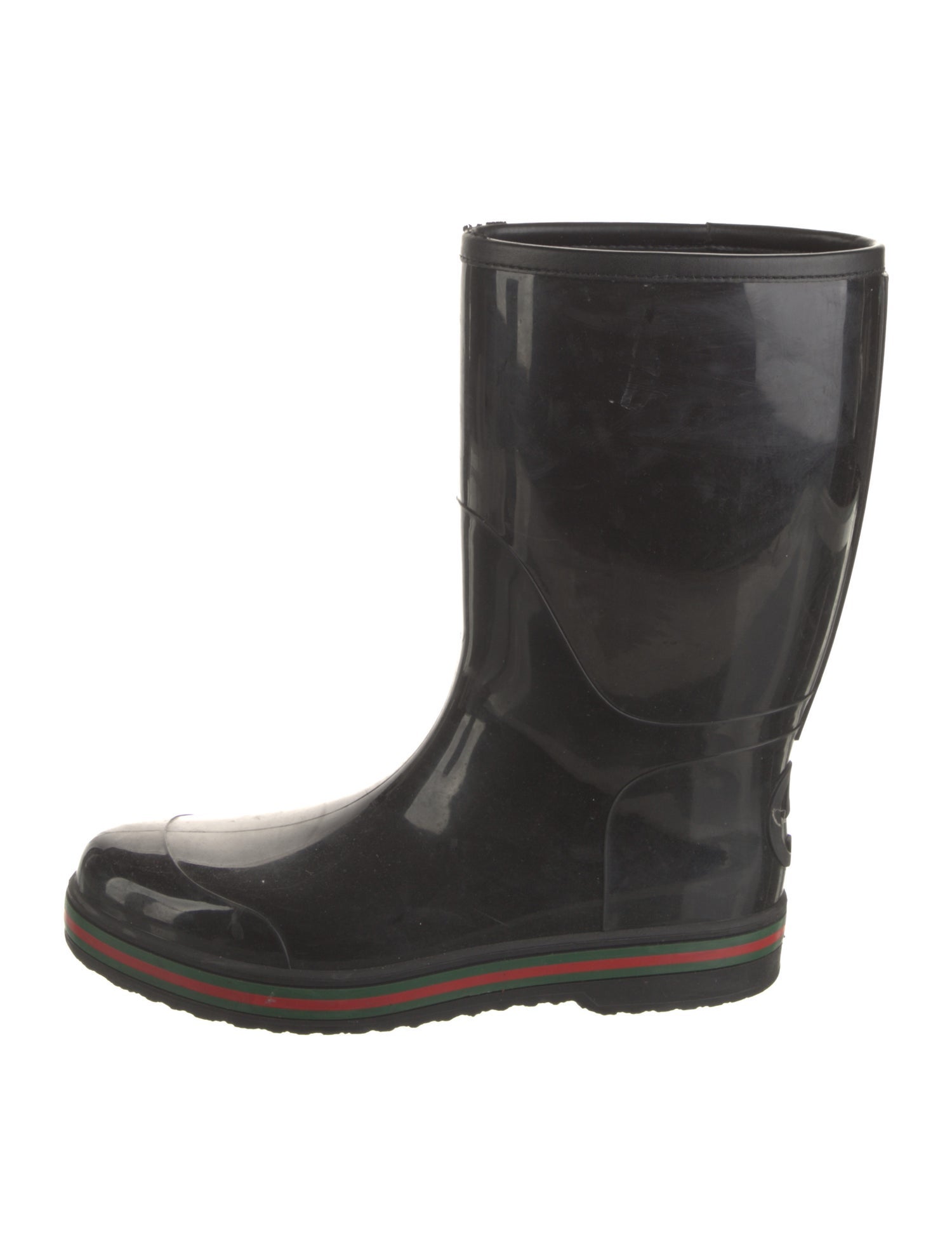 Gucci Web Accent Rubber Rain Boots