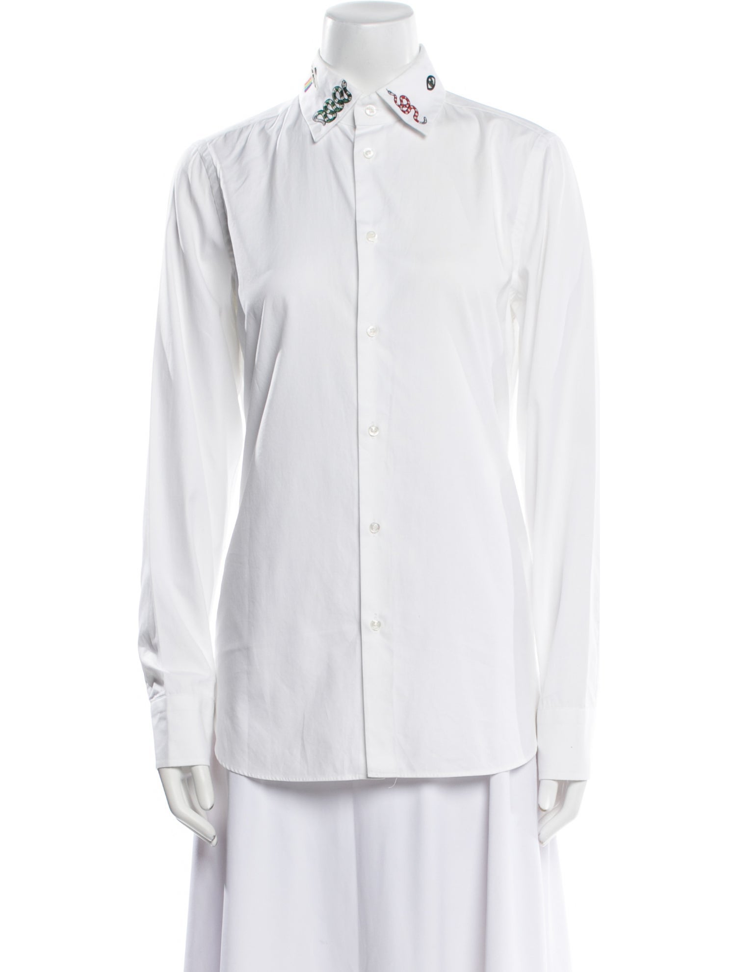 Gucci 2018 Long Sleeve Button-Up Top