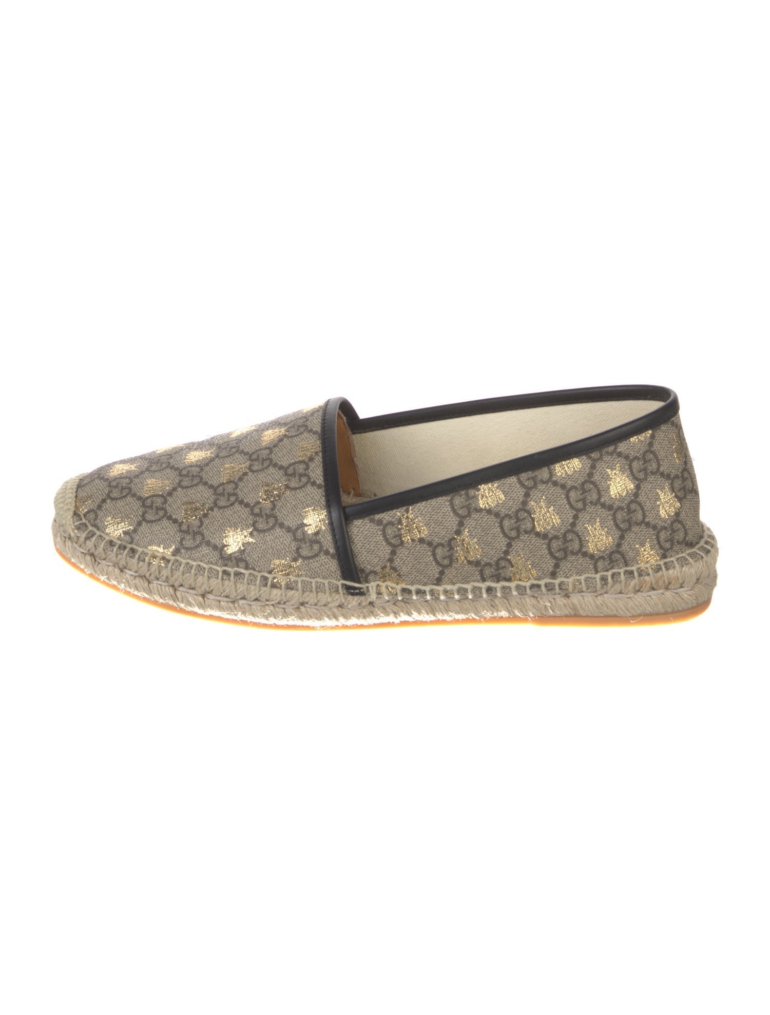 Gucci GG Supreme Leather Trim Embellishment Espadrilles