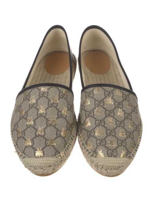 Gucci GG Supreme Leather Trim Embellishment Espadrilles