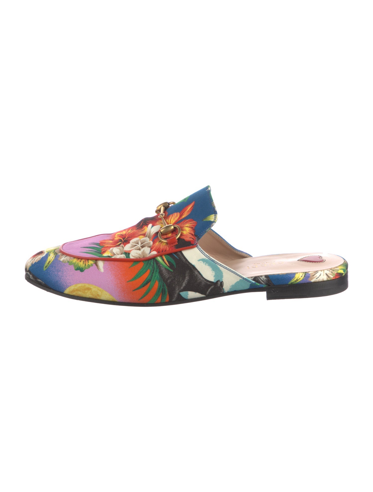 Gucci Horsebit Accent Floral Print Mules