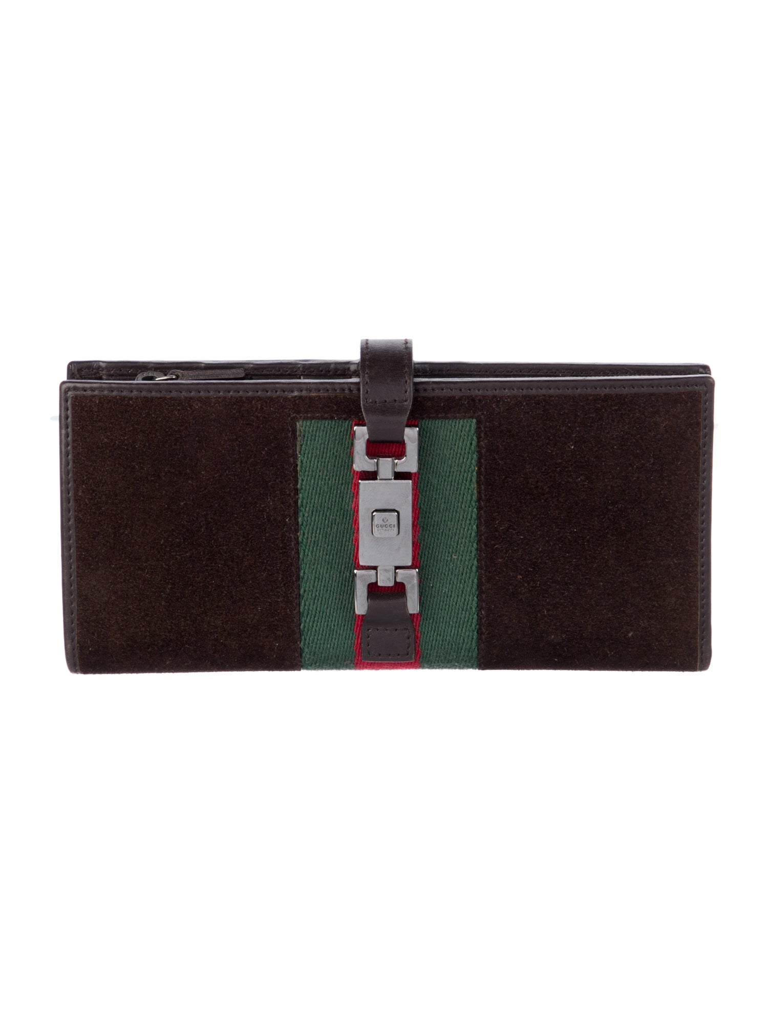 Gucci Web Accent Suede Continental Wallet