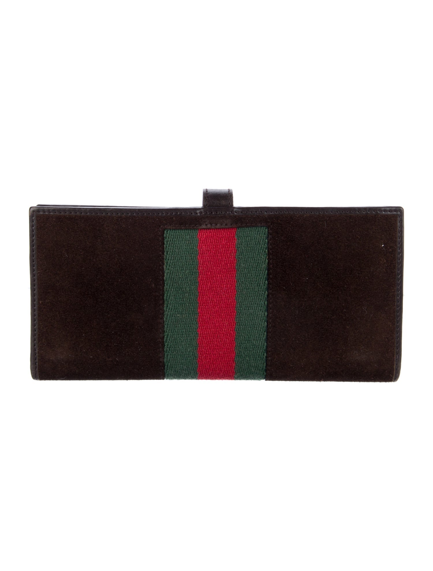 Gucci Web Accent Suede Continental Wallet