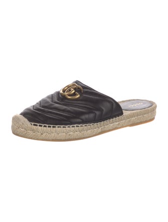 Gucci Double G Logo Leather Espadrilles