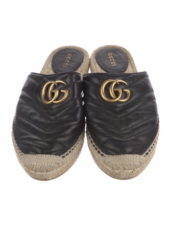 Gucci Double G Logo Leather Espadrilles