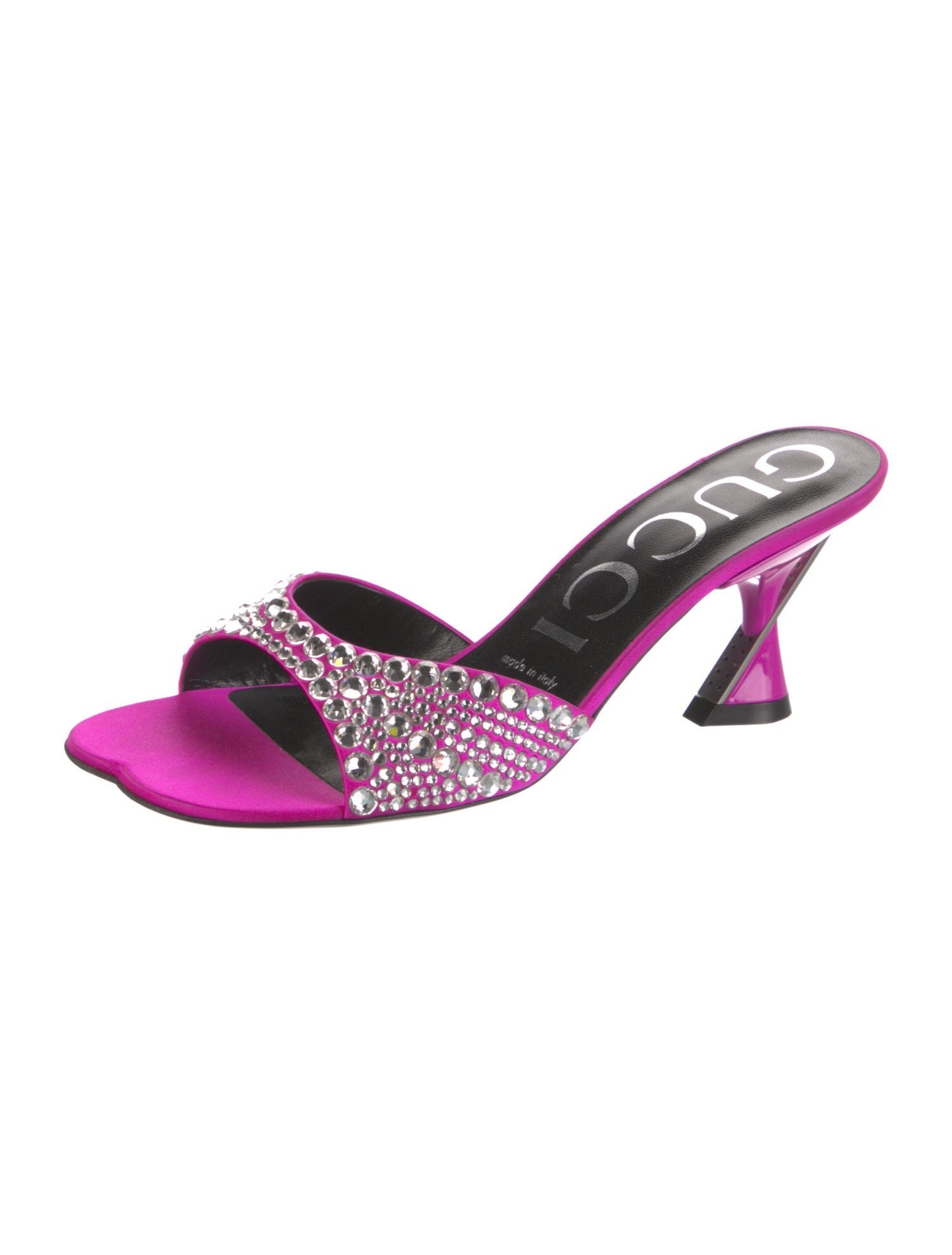 Gucci Double G Logo Satin Slides