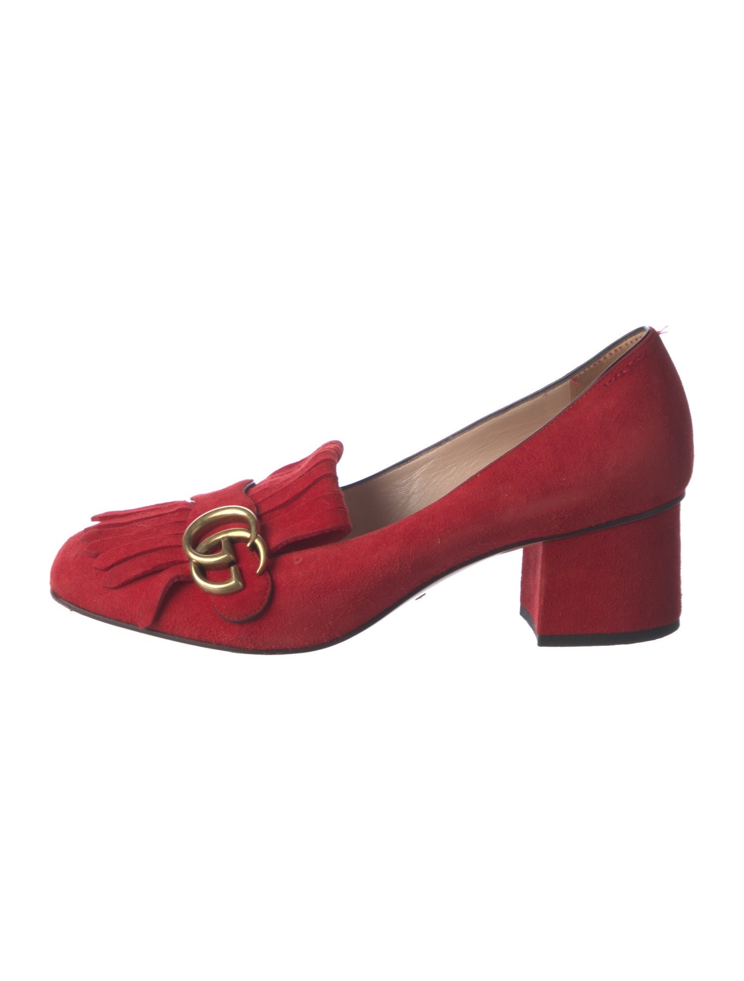 Gucci Double G Logo Suede Pumps