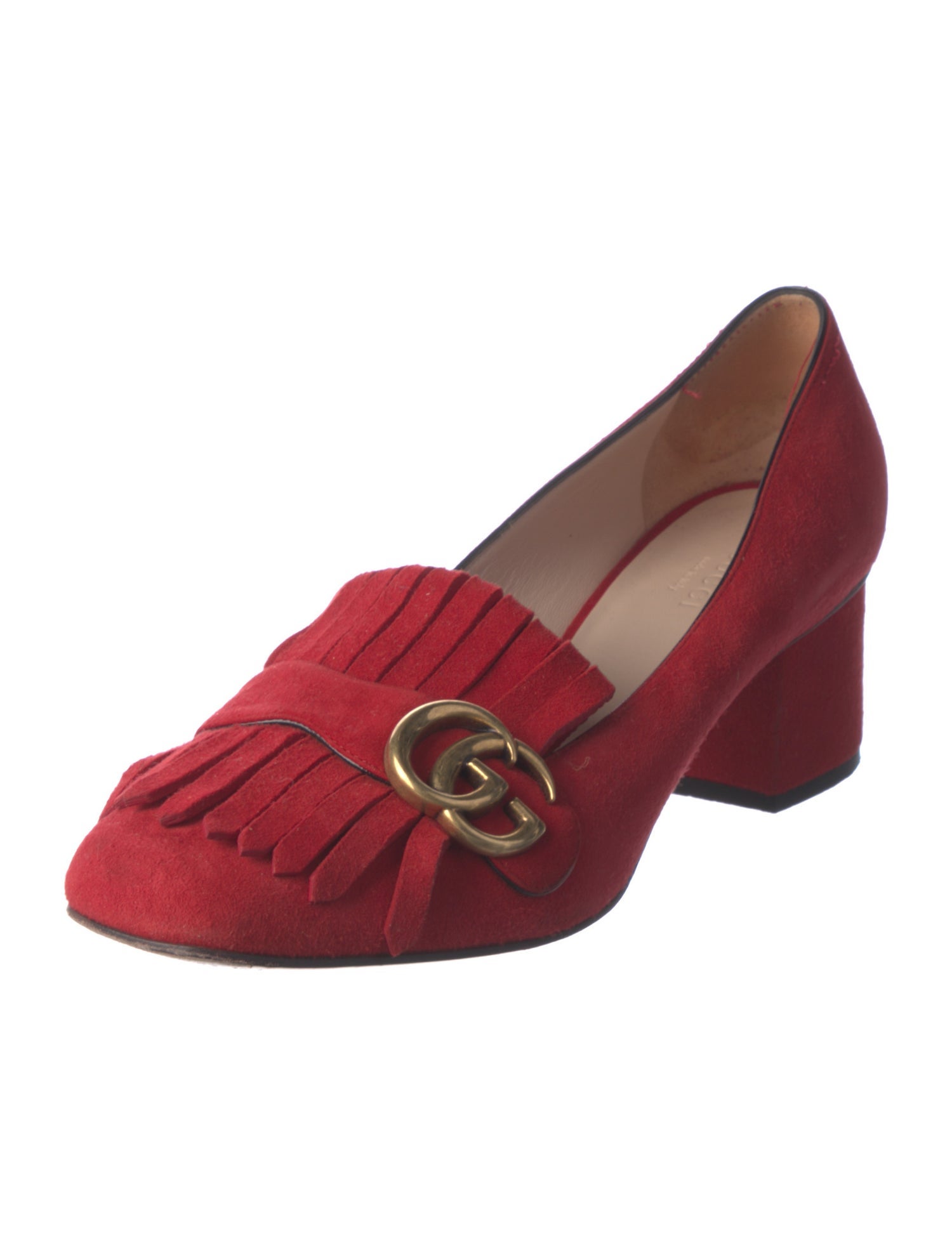 Gucci Double G Logo Suede Pumps