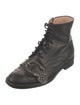 Gucci Bee Accent Leather Combat Boots
