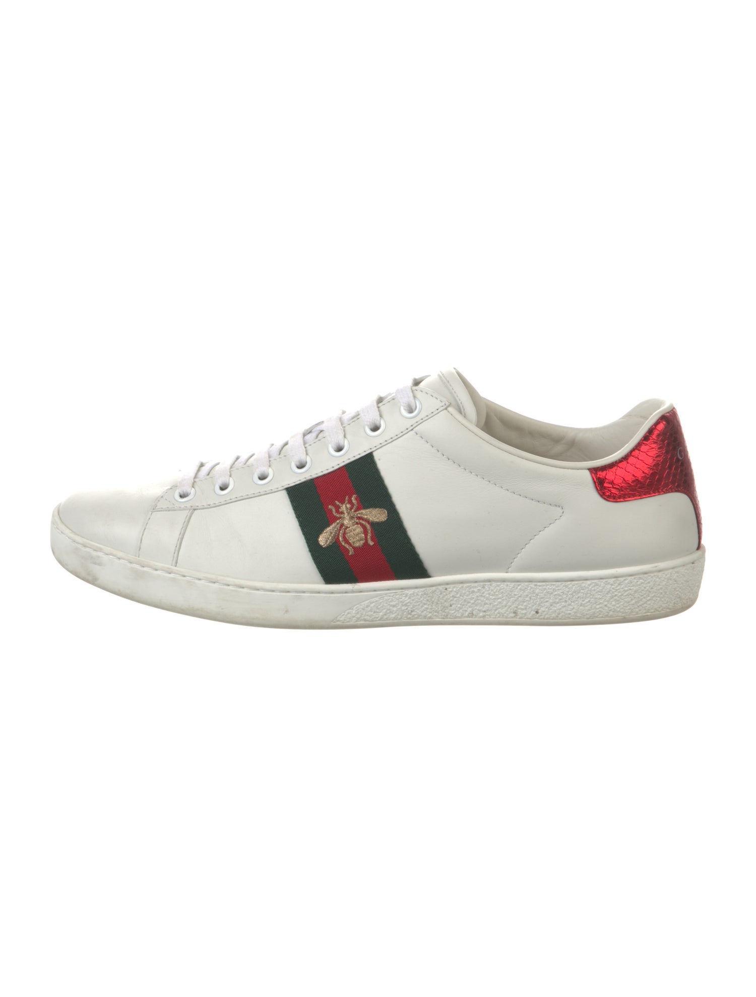 Gucci Web Accent Leather Sneakers
