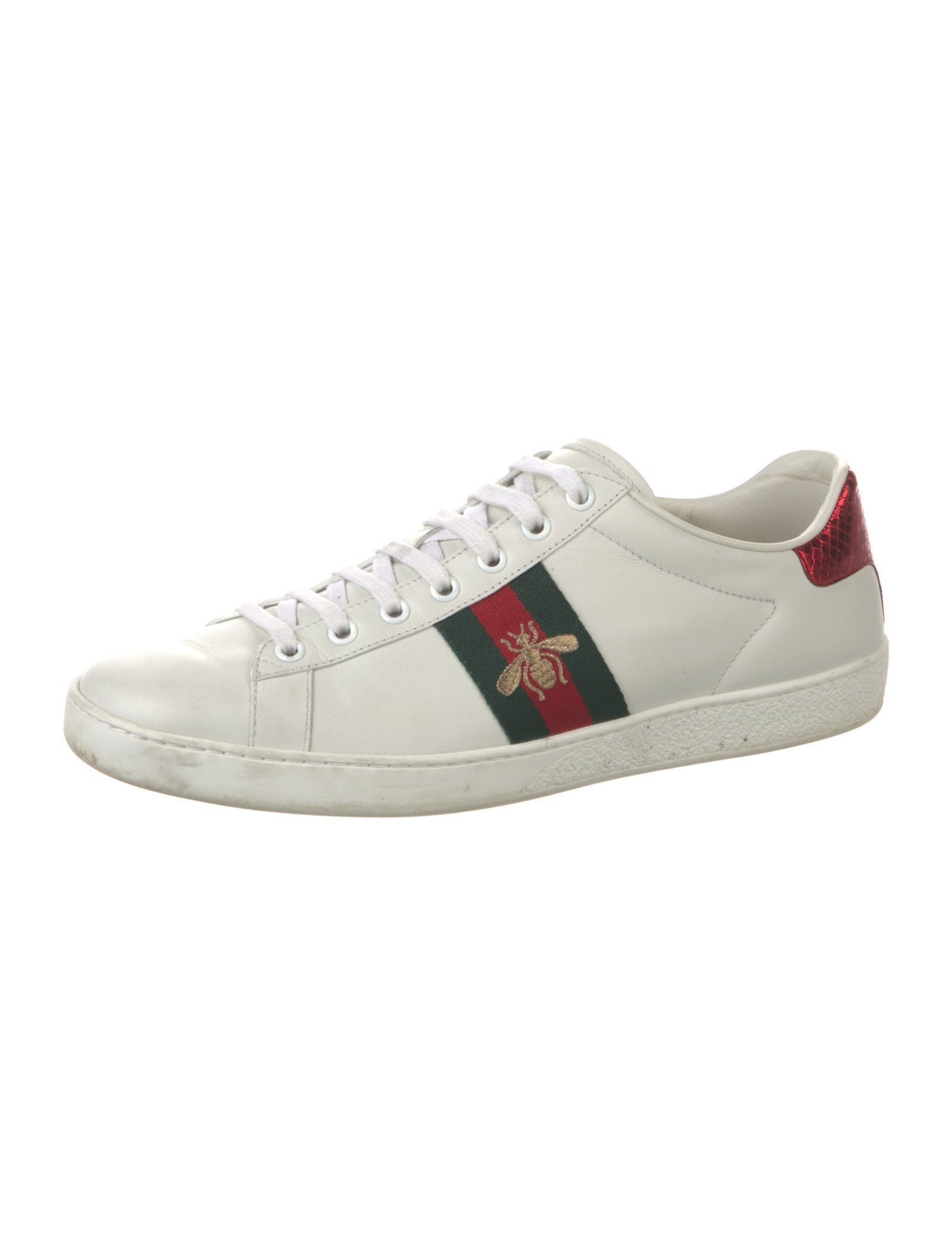 Gucci Web Accent Leather Sneakers