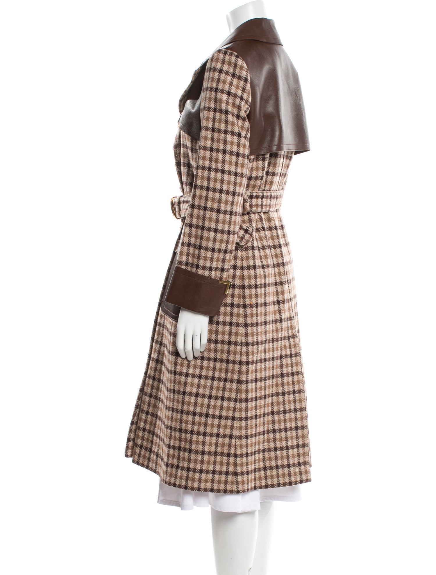 Gucci Wool Plaid Print Peacoat