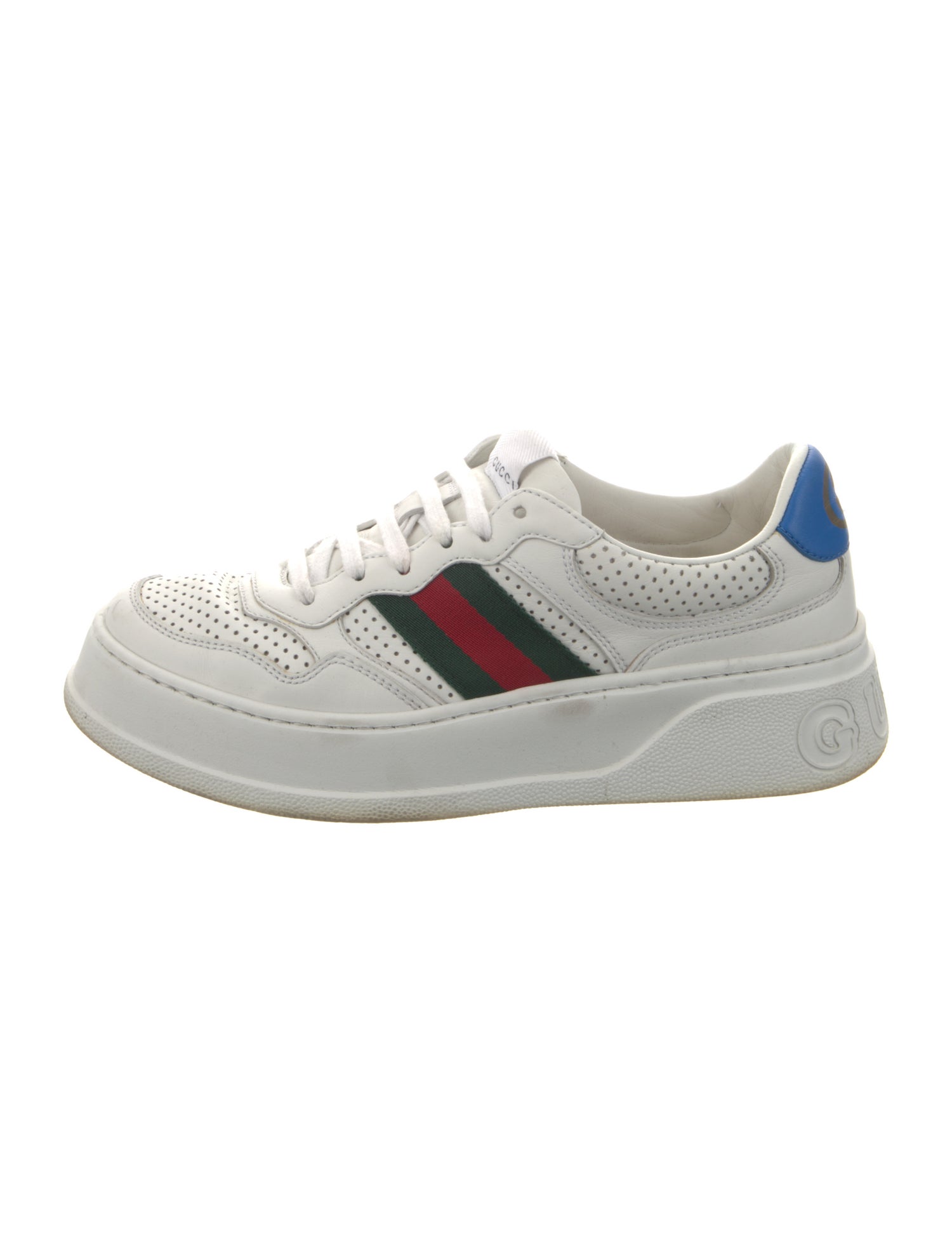 Gucci Web Accent Leather Sneakers