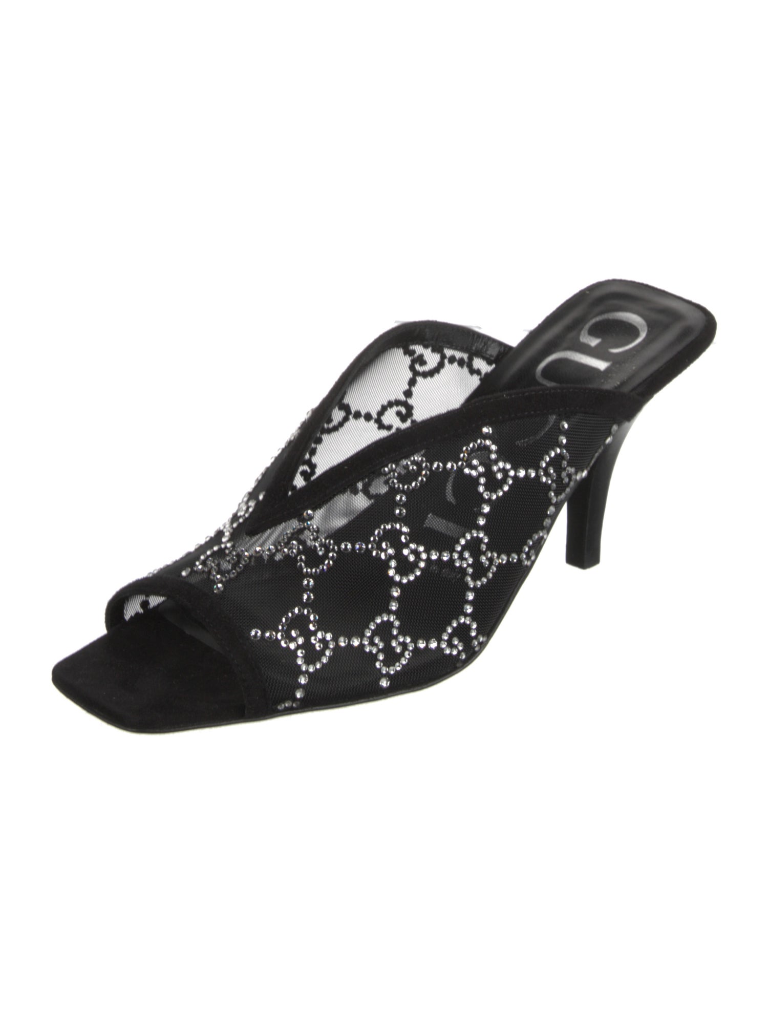 Gucci GG Crystal Mesh Slides