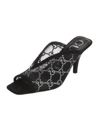 Gucci GG Crystal Mesh Slides