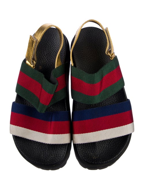 Gucci Web Accent Canvas Slingback Sandals