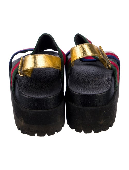 Gucci Web Accent Canvas Slingback Sandals