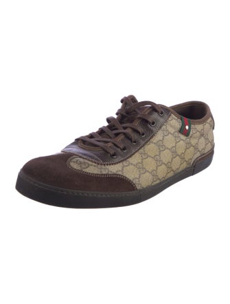 Gucci Sylvie Web Accent Leather Trim Embellishment Sneakers