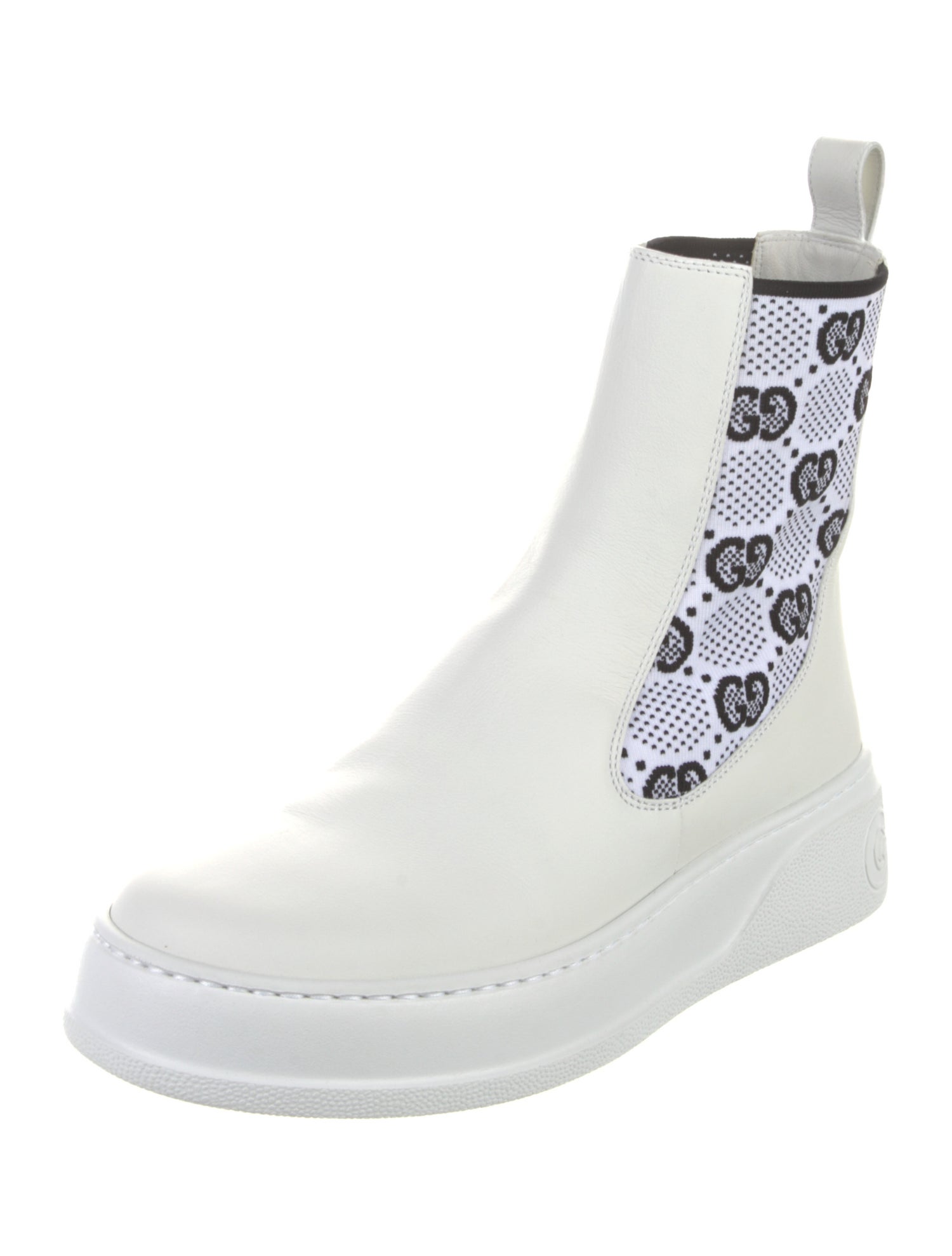 Gucci GG Logo Leather Chelsea Boots