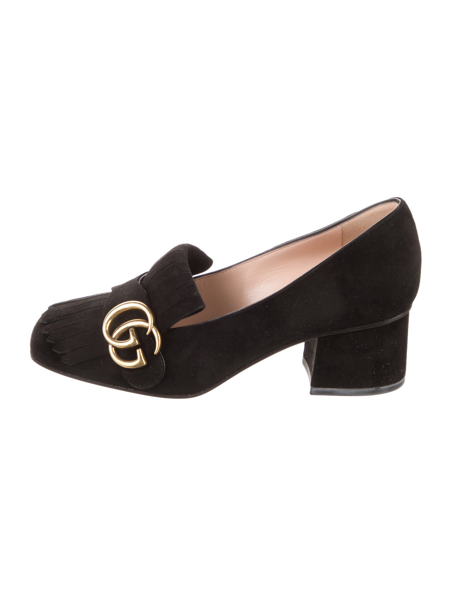 Gucci Double G Logo Suede Pumps