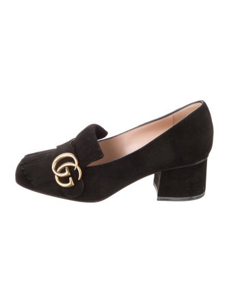 Gucci Double G Logo Suede Pumps