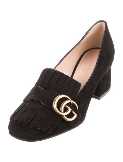 Gucci Double G Logo Suede Pumps