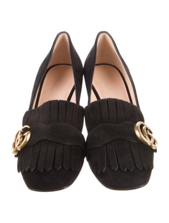 Gucci Double G Logo Suede Pumps