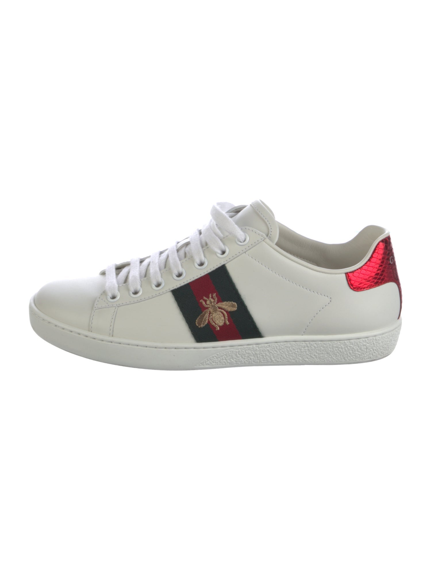 Gucci Web Accent Leather Sneakers