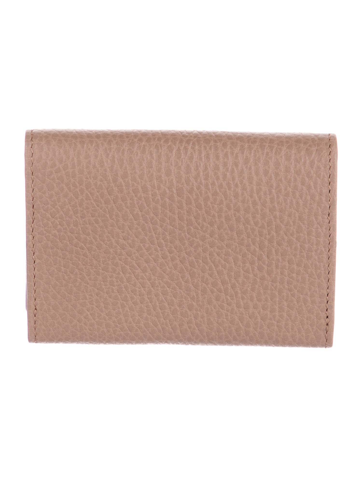 Gucci Double G Logo Leather Compact Wallet