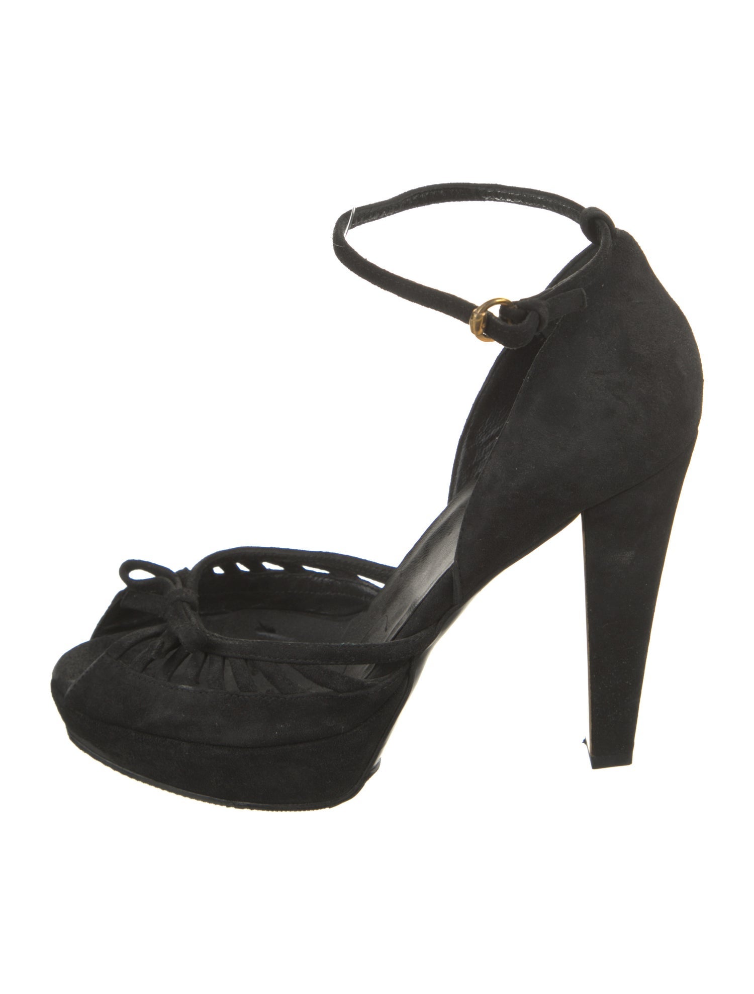 Gucci Vintage Suede D'Orsay Pumps