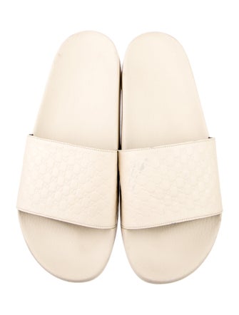 Gucci Microguccissima Pattern Leather Slides
