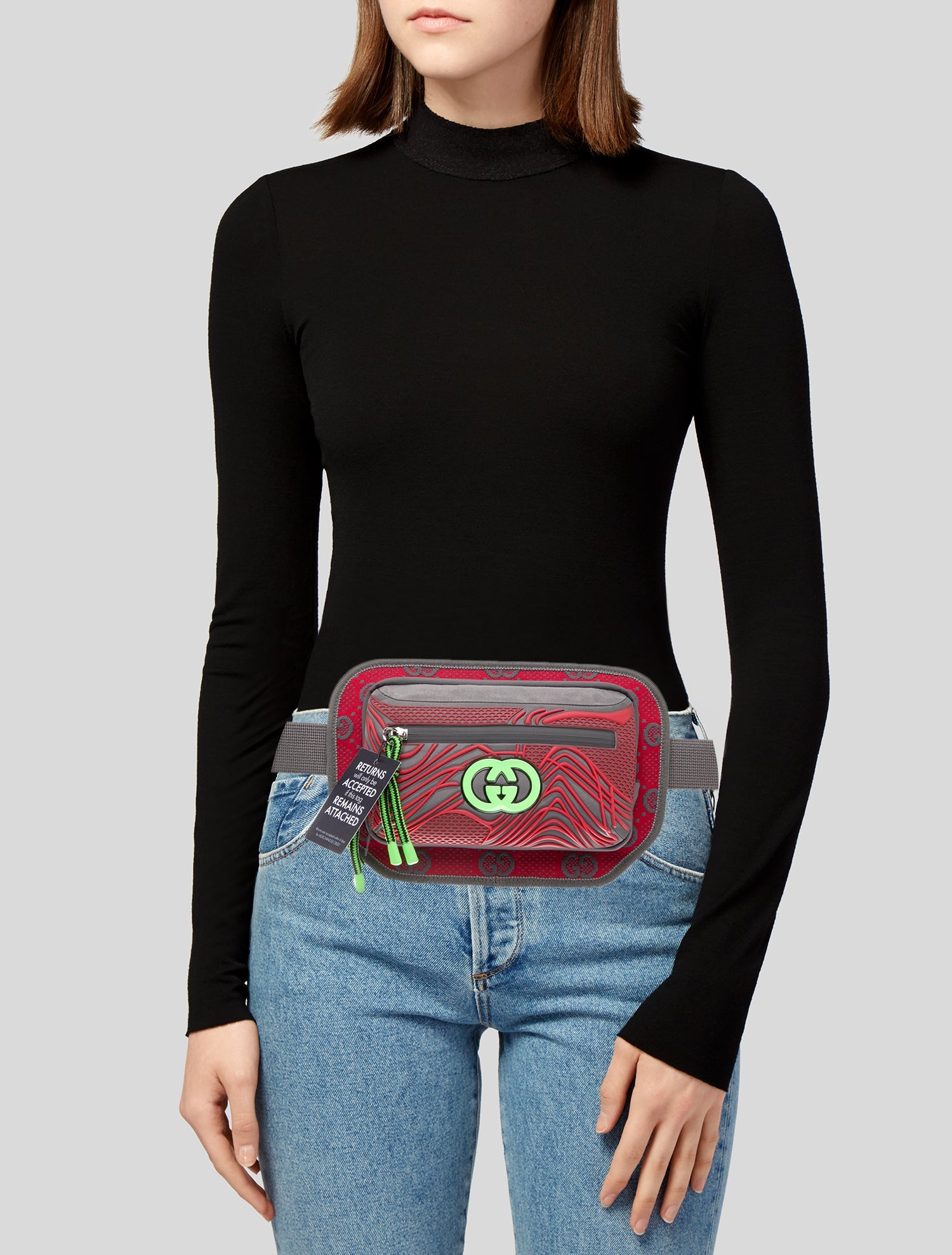 Gucci Interlocking G Jersey GG Belt Bag w/ Tags