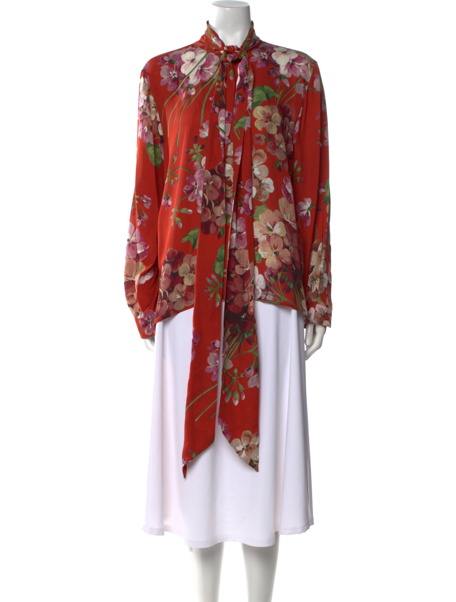 Gucci Silk Floral Print Blouse