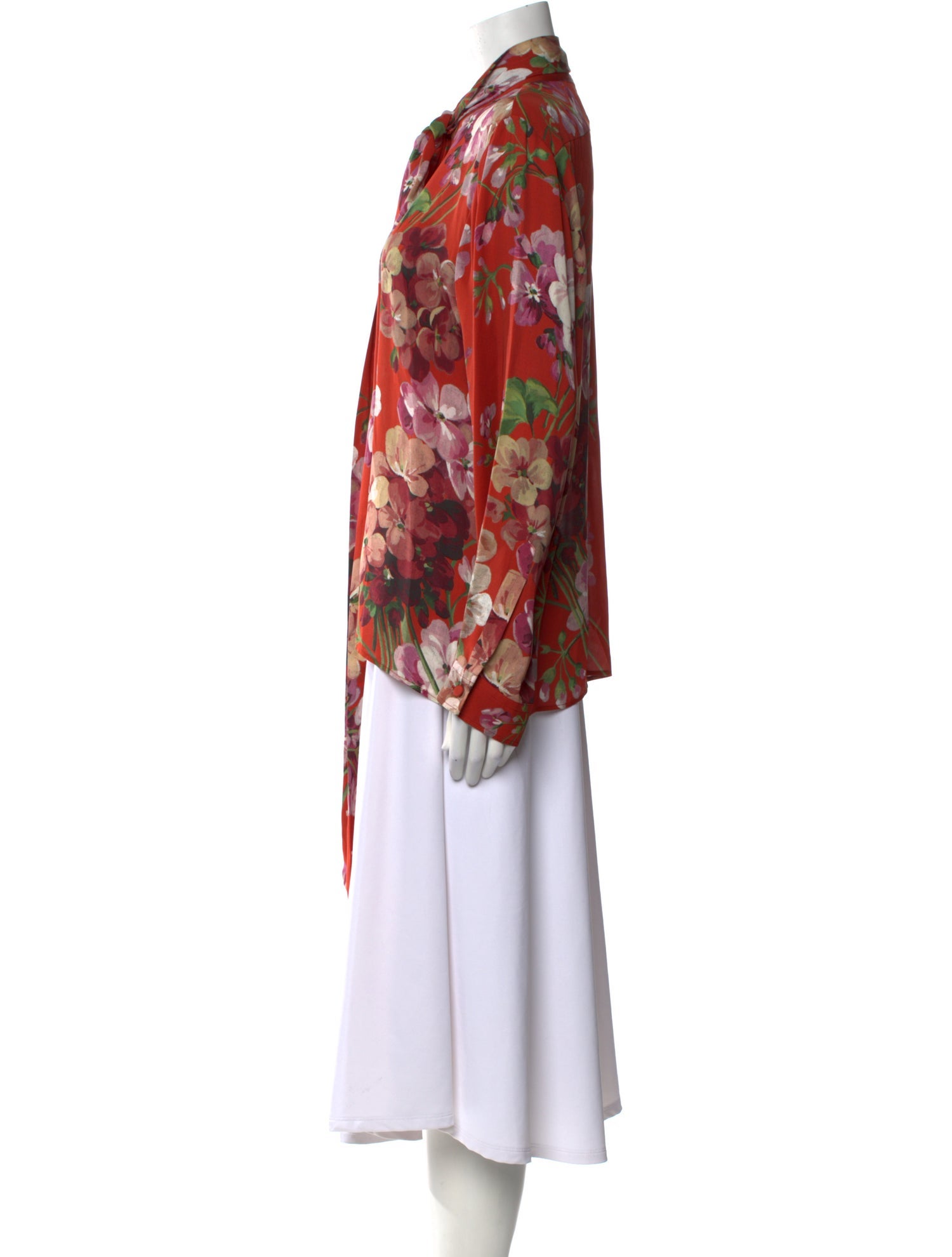 Gucci Silk Floral Print Blouse