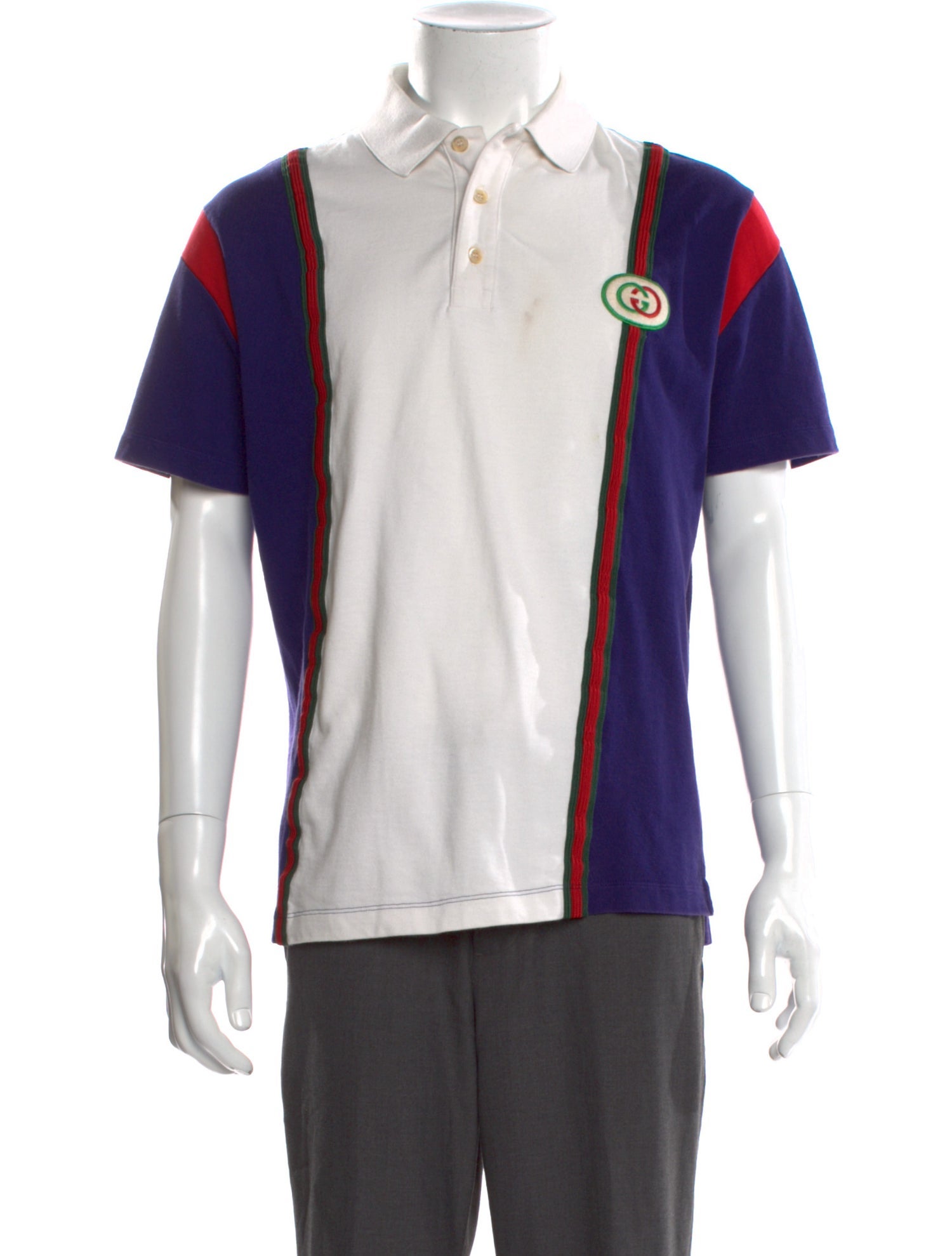 Gucci Web Accent Collar Polo Shirt