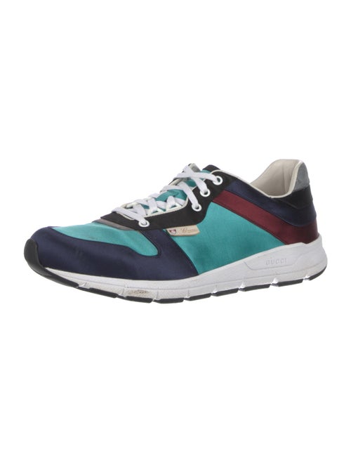 Gucci Satin Colorblock Pattern Athletic Sneakers