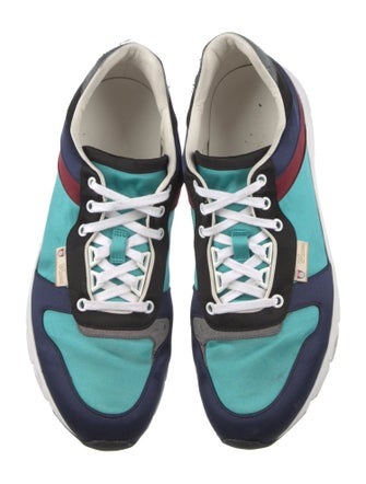 Gucci Satin Colorblock Pattern Athletic Sneakers