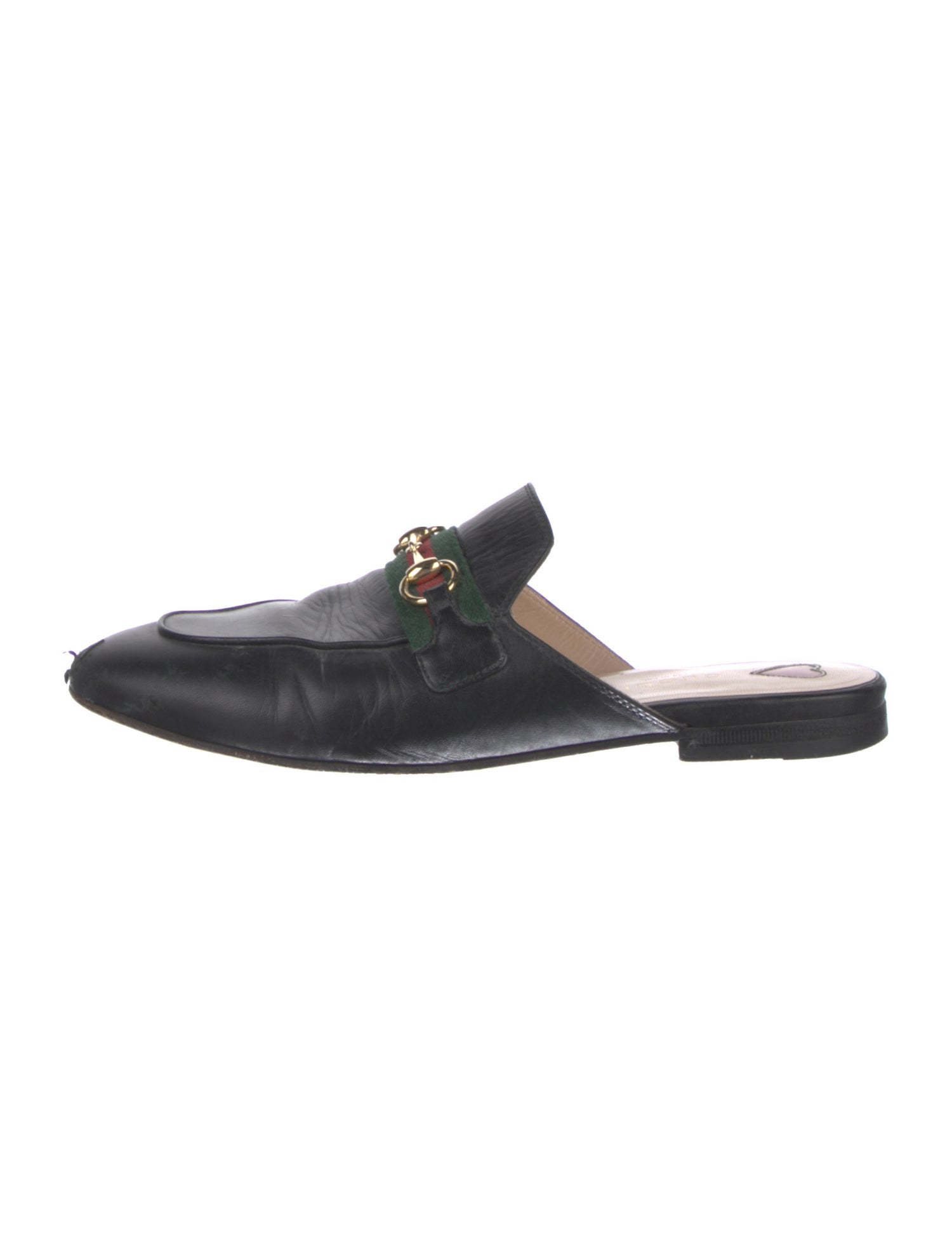 Gucci Princetown Web Accent Mules